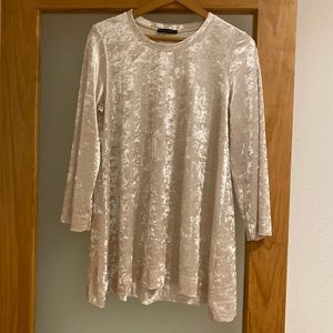 White Crushed Velvet Tunic